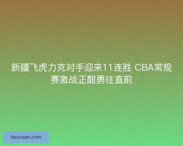 新疆飞虎力克对手迎来11连胜 CBA常规赛激战正酣勇往直前